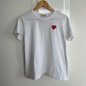 Women Comme Des Garçon PLAY White Tshirt